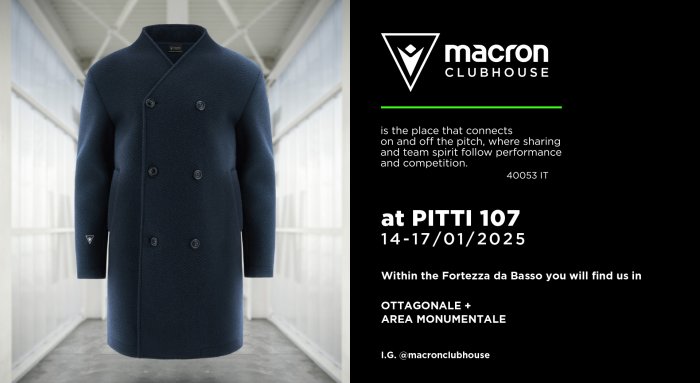 MACRON PRESENTE A PITTI UOMO 107  CON LA COLLEZIONE AUTUNNO INVERNO DI MACRON CLUBHOUSE
